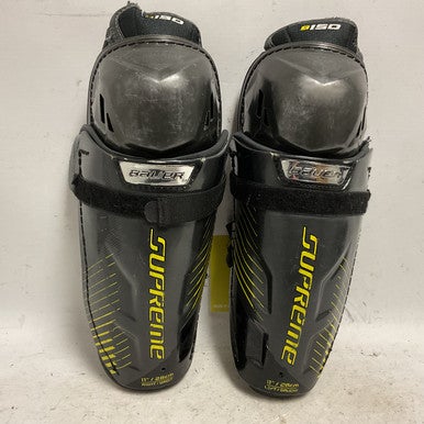 Used Bauer SUPREME S150 Junior Shin Guards Black And Yellow 11" 11855-S000194031