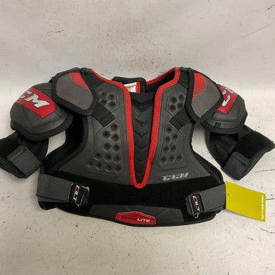 Used CCM PURELITE Junior Shoulder Pads Black And Red MD 11855-S000194032