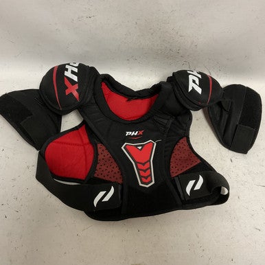 Used PHX Youth Shoulder Pads Black And Red LG 11855-S000194019
