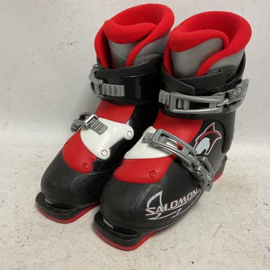 Used Salomon T2 Boys DH Ski Boot Black And Red 215 MP - J03 11855-S000193993