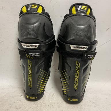 Used Bauer SUPREME 1S Youth Shin Guards Black And Yellow 9" 11855-S000193971