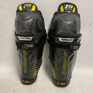 Used Bauer SUPREME 1S Youth Shin Guards Black And Yellow 9" 11855-S000193971