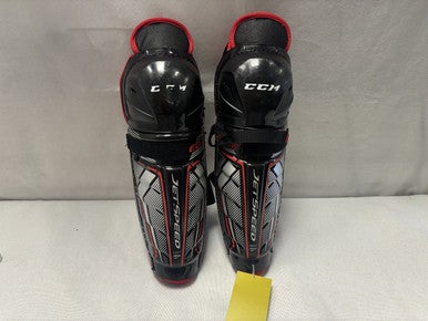 Used CCM EDGE JETSPEED Junior Shin Guards Black 12" 11490-S000267000