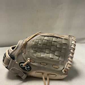 Used Rawlings HIGHLIGHT HFP115GW RH Throw Fastpitch Gloves Grey 11 1/2" 11490-S000266995