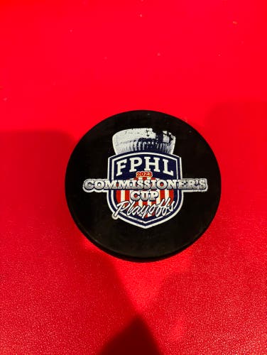 2023 FPHL Playoff Final Game used puck