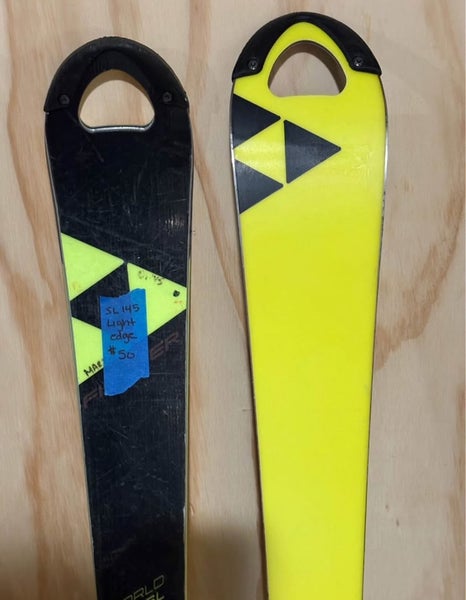 Unisex Fischer RC4 Race JR 145 cm SL Racing Skis With Bindings (Used)