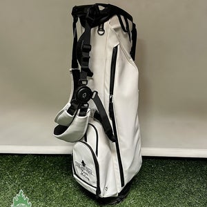 Vessel Sunday III White Leather 3-Way Golf Stand/Carry Bag Rainhood Included