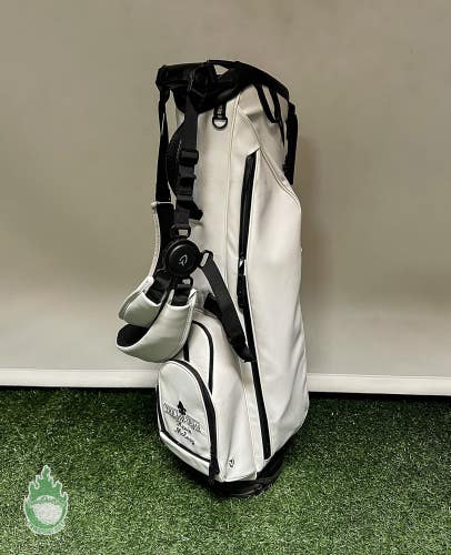 Vessel Sunday III White Leather 3-Way Golf Stand/Carry Bag Rainhood Included