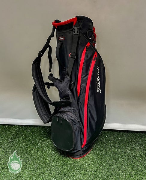 Titleist Players 4 Carbon Cart/Carry Bag 4-Way Divided 6 Pockets Black & Red