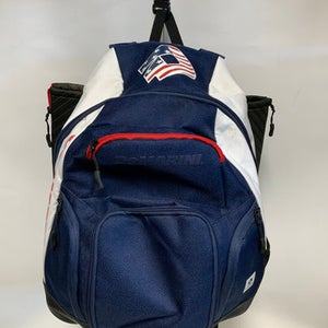 Used Demarini DOUBLE BAT BB/SB Player Backpack White/Red/Navy 11823-S000035703