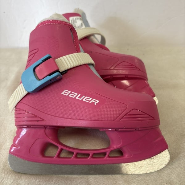 Girls Junior Size 6/7 Bauer Lil Angel Hockey Ice Skates. Pink.