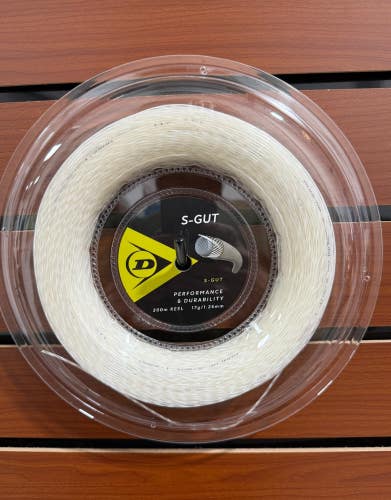 Dunlop S-Gut, Natural, Tennis String Reel 200m, Authorized Dealer, 17g (1.25mm)