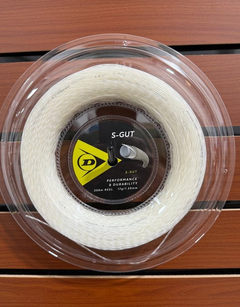 Dunlop S-Gut, Natural, Tennis String Reel 200m, Authorized Dealer, 17g (1.25mm)
