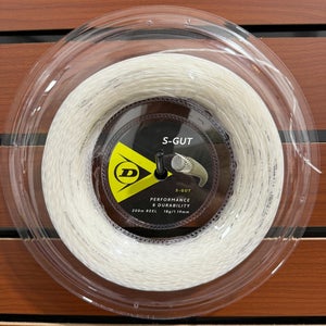 Dunlop S-Gut, Natural, Tennis String Reel 200m, Authorized Dealer, 18g (1.19mm)