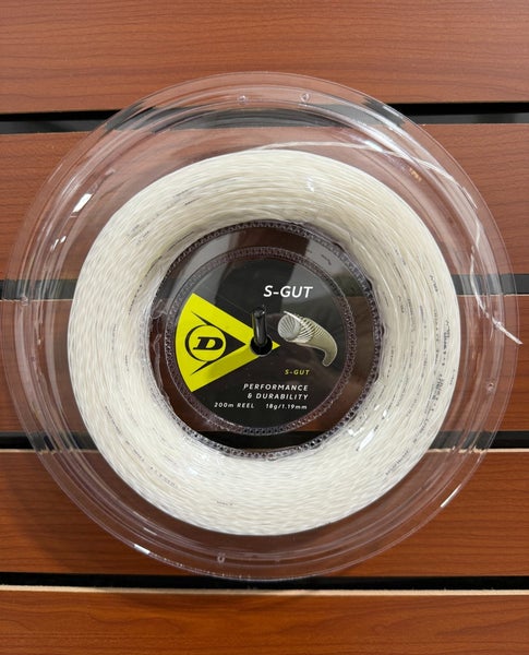 Dunlop S-Gut, Natural, Tennis String Reel 200m, Authorized Dealer, 18g (1.19mm)