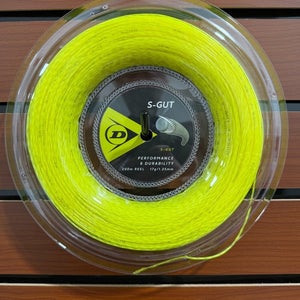 Dunlop S-Gut, Yellow, Tennis String Reel 200m, Authorized Dealer, 17g (1.25mm)