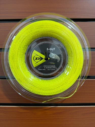 Dunlop S-Gut, Yellow, Tennis String Reel 200m, Authorized Dealer, 17g (1.25mm)
