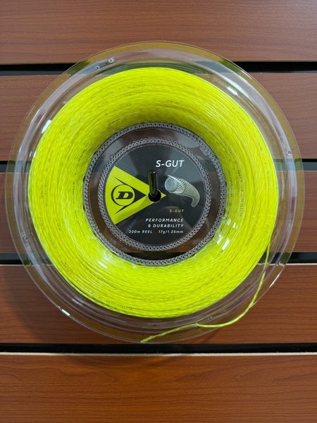 Dunlop S-Gut, Yellow, Tennis String Reel 200m, Authorized Dealer, 17g (1.25mm)