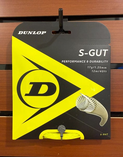 Dunlop S-Gut Yellow Tennis String, 1-pack, Authorized Dealer, 17g (1.25mm)