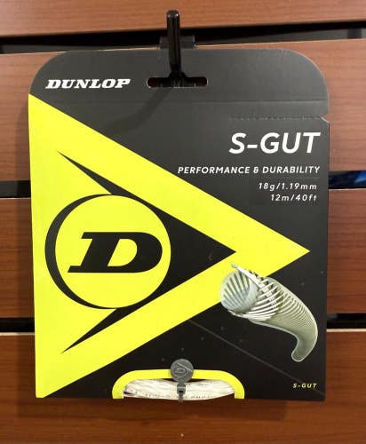Dunlop S-Gut Natural Tennis String, 1-pack, Authorized Dealer, 18g (1.19mm)