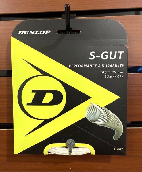 Dunlop S-Gut Natural Tennis String, 1-pack, Authorized Dealer, 18g (1.19mm)