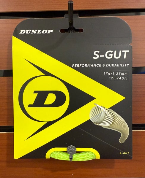 Dunlop S-Gut Green Tennis String, 1-pack, Authorized Dealer, 17g (1.25mm)