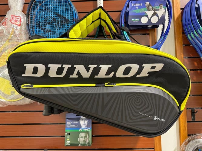 Dunlop SX Performance Thermo 12 Racket Bag, Black/Yellow, auth. Dunlop dealer