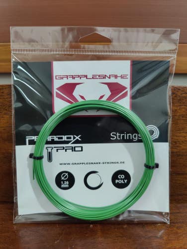 Grapplesnake Paradox Pro Tennis String set, Green 1.26mm, Co-Poly, sold by Pack.