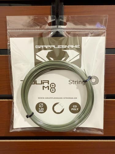 Grapplesnake Tour M8 Tennis String set, Olive Green 1.25mm Co-Poly, sold by Pack