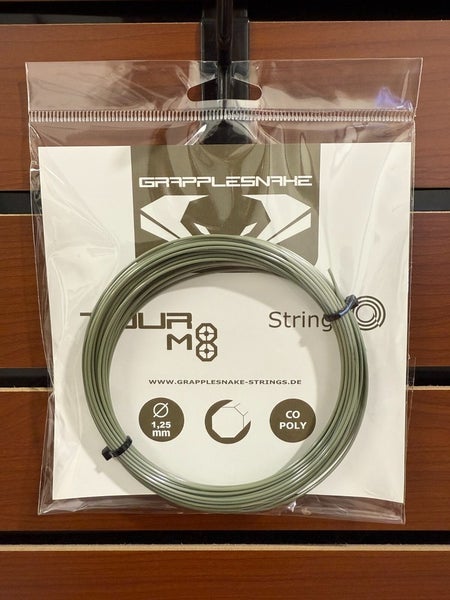 Grapplesnake Tour M8 Tennis String set, Olive Green 1.25mm Co-Poly, sold by Pack
