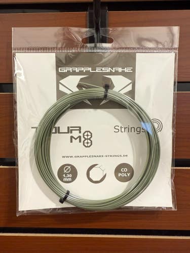 Grapplesnake Tour M8 Tennis String set, Olive Green 1.30mm Co-Poly, sold by Pack