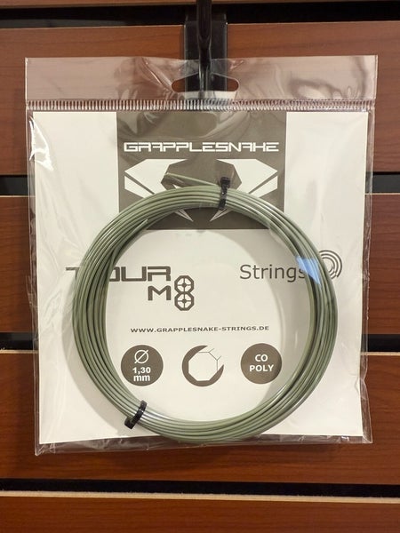Grapplesnake Tour M8 Tennis String set, Olive Green 1.30mm Co-Poly, sold by Pack