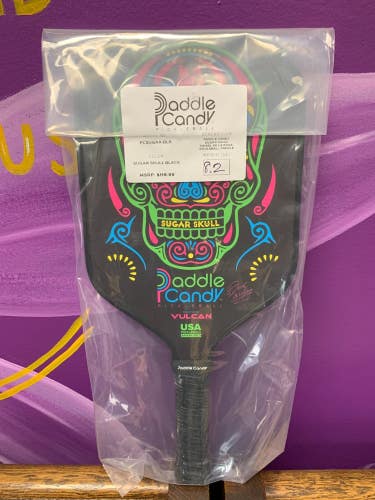 Vulcan Sugar Skull De La Rosa Signature Pickleball Paddle, Black, NEW, Ship FREE