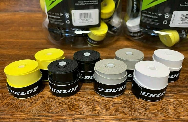 Dunlop Gecko-Tac Ultra Tacky Tennis Performance Overgrip Black Gray Yellow White