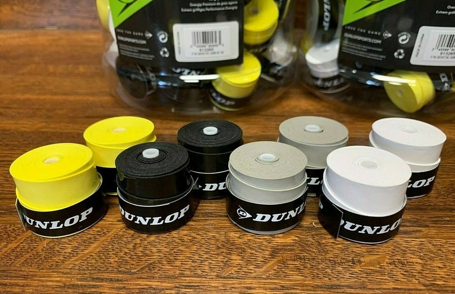 Dunlop Gecko-Tac Ultra Tacky Tennis Performance Overgrip Black Gray Yellow White