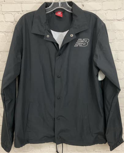 New Balance Coaches Classic Jacket Mens Medium Breathable Mesh Lining Snap Close