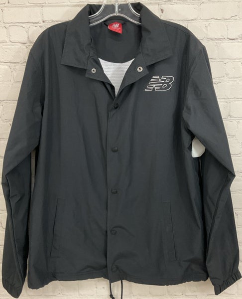 New Balance Coaches Classic Jacket Mens Medium Breathable Mesh Lining Snap Close