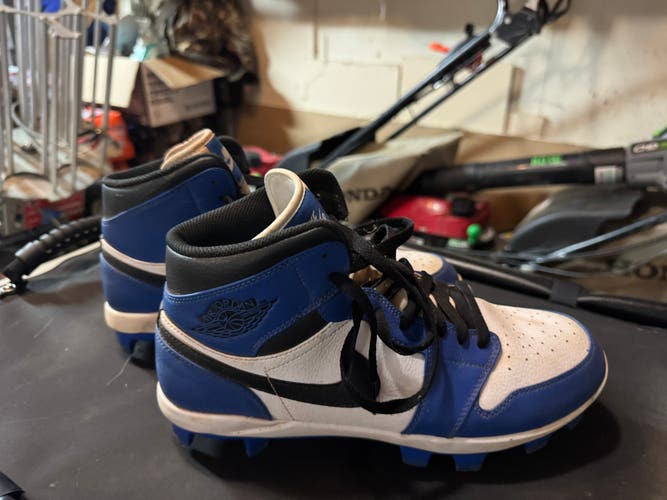 Blue Men's Size M 11.0 (W 12.0) Adult Air Jordan High Top Molded Cleats (Used)