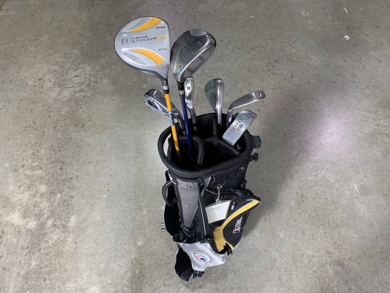 US Kids WT-10U Club Set Driver 3W 6 8 PW SW Putter Ultralight 63'' JR RH + Bag