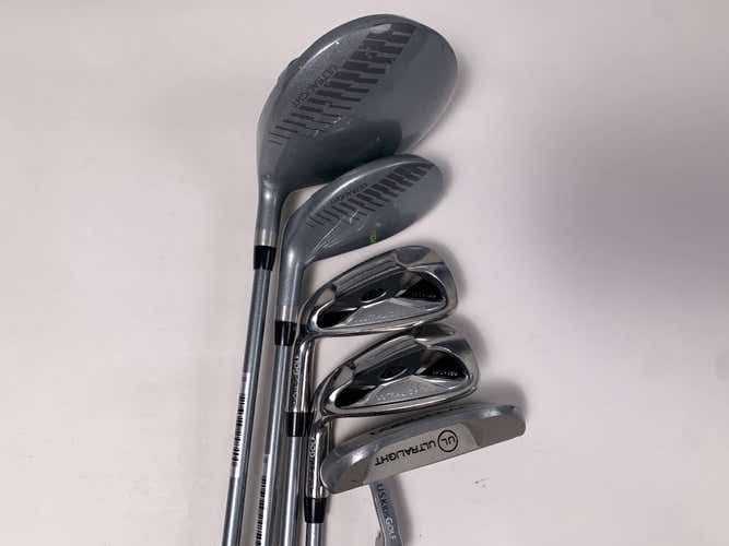 US Kids WT-15s Club Set Driver 4H 7 PW Putter Ultralight 57" Green Youth Mens LH