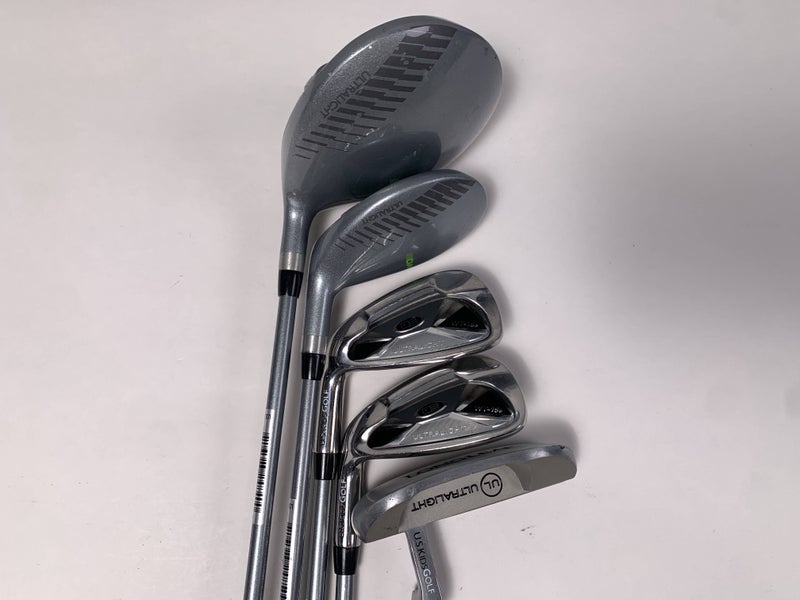 US Kids WT-15s Club Set Driver 4H 7 PW Putter Ultralight 57" Green Youth Mens LH