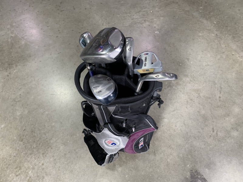 US Kids WT-15 Club Set 3 Wood 4H 6 8 PW Putter 54 Youth Graphite Junior RH + Bag