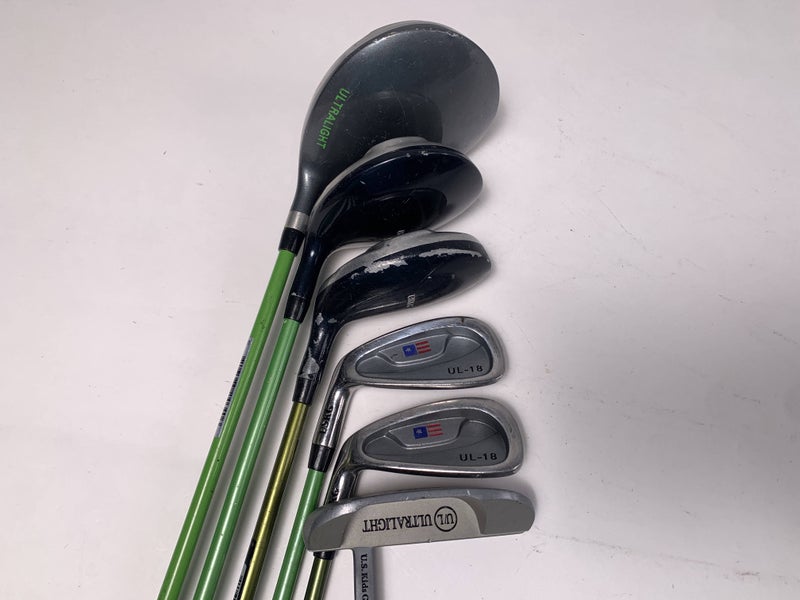 US Kids UL-18 Club Set Driver 3W 4H 8 9 Putter WT-15 Ultralight 57'' Junior LH