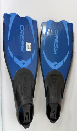 Cressi Pluma Fins Mens Size 7-8 Blue Diving Snorkeling Swim Flippers New No Box