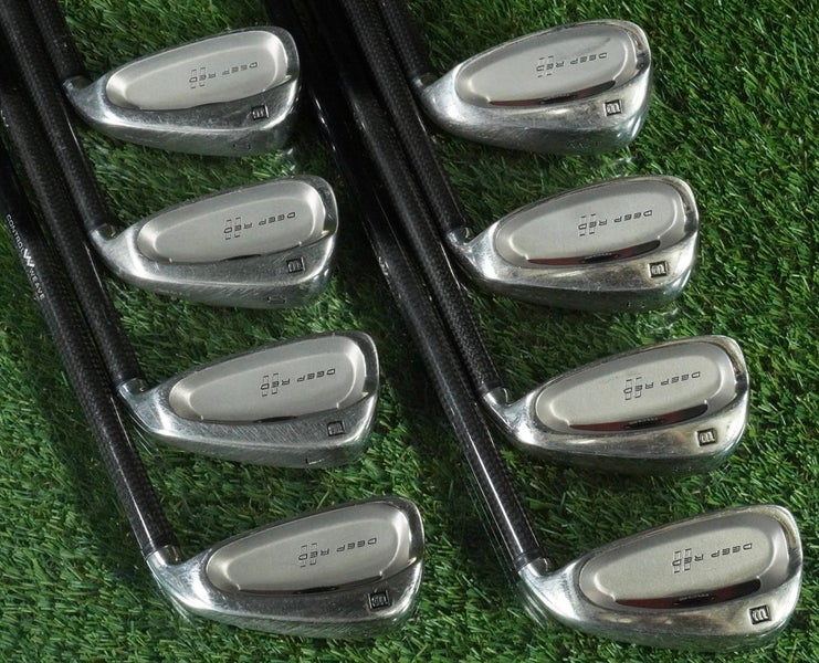 WILSON DEEP RED II IRONS SET 3-PW UST TRI-PLY .535 STIFF FLEX GRAPHITE SHAFTS RH