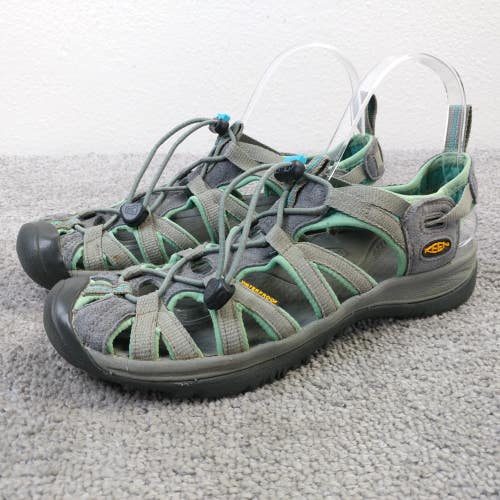 Keen Whisper Womens Size 7.5 Sandals Gray Green Bungee Cord Water Shoes