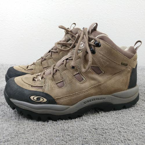 Salomon Canyon Mid GTX Waterproof Hiking Boots Womens 8.5 Brown NO INSOLES