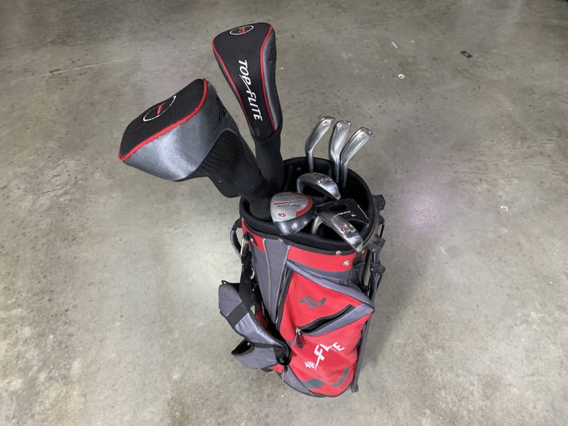 Top Flite XL Club Set Driver 3W 5H 6-PW Putter XL Regular Steel Mens RH HC + Bag