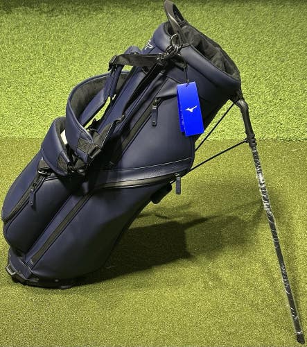 NEW Mizuno Golf Pro Stand Carry Bag 5-Way Divider w/ Rain Cover Color: NAVY