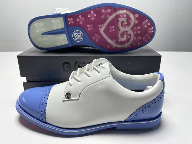 G/FORE Cap Toe Gallivanter Golf Shoes White Blue Women's SZ 8 (G4LS22EF04)